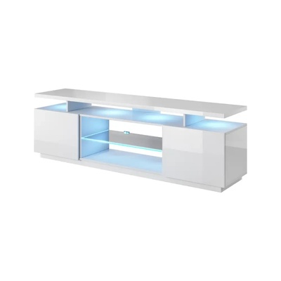 Cama MEBLE RTV шкаф EVA 180x40x56 бял/бял гланц (EVA RTV BI/BI)