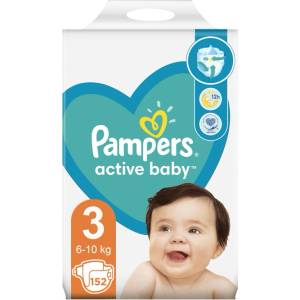 Pampers 9% ДДС Active Baby Размер 3, пелени, MB, 152 бр (8001090951533)
