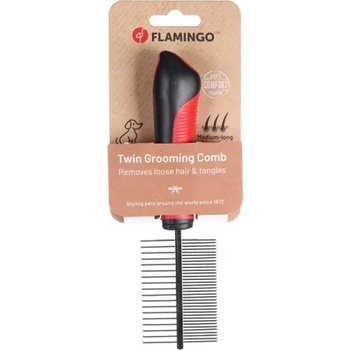 Flamingo Dog Grooming Comb Double - Двоен гребен за кучета , 30 см
