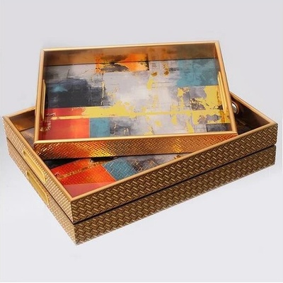 Eurolamp SADA 2x Dekoračný podnos 40x30/35x25 cm zlatá EU0479