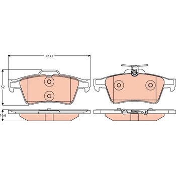 TRW Sada brzdových platničiek kotúčovej brzdy GDB2086