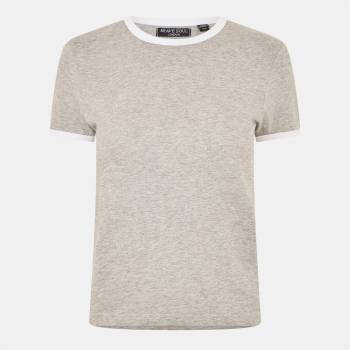 Brave Soul Тениска Brave Soul Contrast Ringer T-shirt - Grey Marl/White