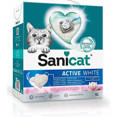 Sanicat Active White Lotus Flower hrudkujúce stelivo 6 l