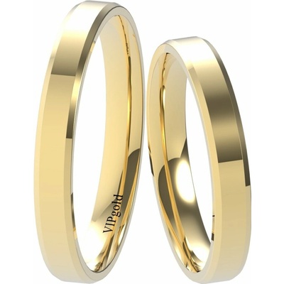 VIPgold Svadobné obrúčky 9001 3 žlté zlato