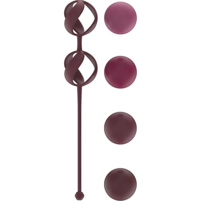 Venušiny kuličky Lola Games Love Story Valkyrie Wine Red, sada vyměnitelných silikonových vaginálních kuliček 17,7 x 2,9 cm