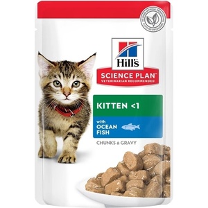  Котешки паучове Hill's Sceince Plan Kitten, с океанска риба - 1.02кг