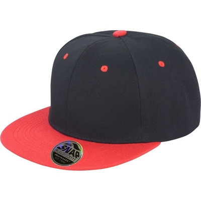 Result Headwear RC 082X s plochým kšiltem 6 panelová COT28082X81499-black/red Černá/červená