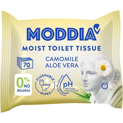 MODDIA Vlhčený heřmánek & aloe vera 70 ks