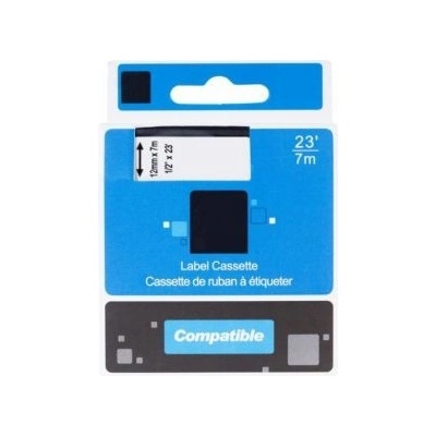 Kompatibilní páska s DYMO 45016 S0720560 12mm 7m cerný tisk/modrý podklad D1 (PLTD06, 45016)