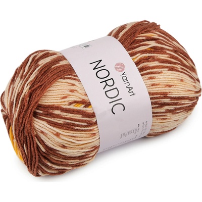 Pletací příze Nordic 150 g Varianta: 2 (656) hnědá hořčicová, Balení: 1 ks