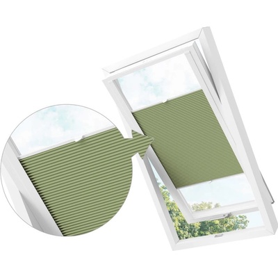 Zebra-shop Zatemňovací Plissé Pro Střešní Okno OLIVOVÁ PM08 Velux MK04 bílá