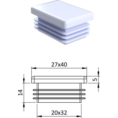 Krytka plastová 27 x 40 mm