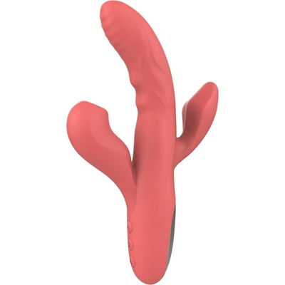 ADORE Coraline - силиконов засмукващ вибратор 3в1 със загряване (22 cm)