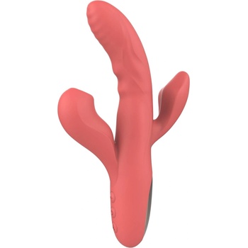 ADORE Coraline - силиконов засмукващ вибратор 3в1 със загряване (22 cm)