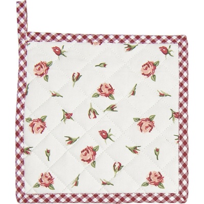 Clayre & Eef bavlnená podložka pod hrniec s ružami Romantic Roses 20 x 20 cm