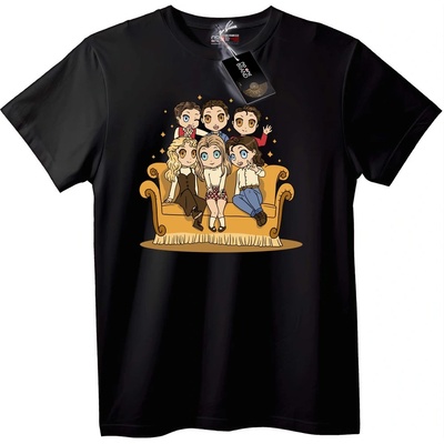 NOONEBRAND Тениска Семеен Карикатурен Екип - 6XL, White