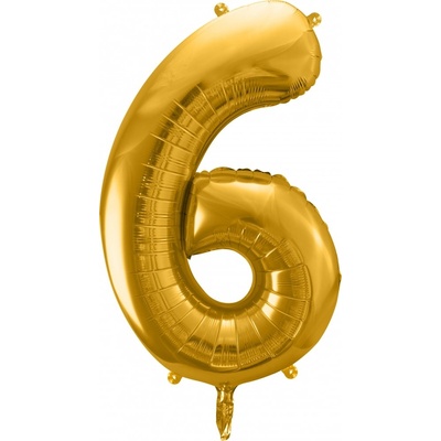 Fóliový balón číslo 6 zlatý 86cm