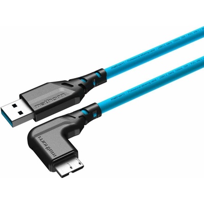 Mathorn MTC-221 USB-A na USB Micro B (zahnutý konektor) 2m modrý