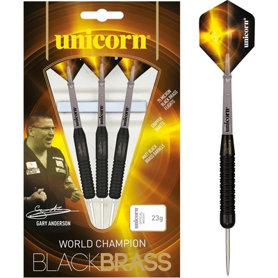 Unicorn Gary Anderson Black Brass Darts - Black