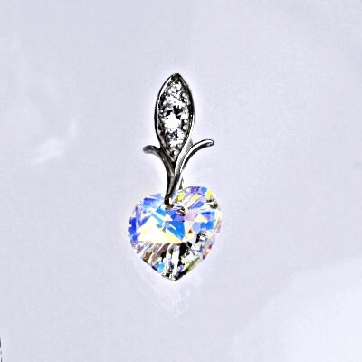 Čištín Stříbrný přívěšek s AB krystalem Swarovski, srdce P 1404