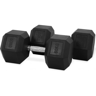 TRINFIT Jednoruční činka pogumovaná HEXA 60 kg