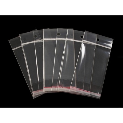 Prima-obchod PP sáček s lepicí klopou a závěsem 7x9 cm, barva transparent 100 ks