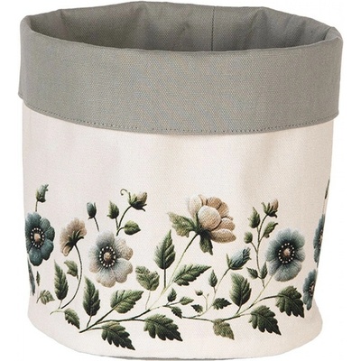 Béžový bavlněný košík na pečivo s květy Gently Blooming - Ø 15*16 cm - Clayre & Eef