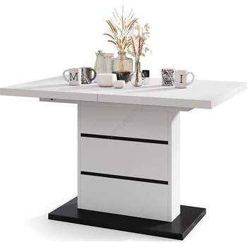 Mazzoni Разтегателна трапезна маса paolo бяла/черна (mz0042)