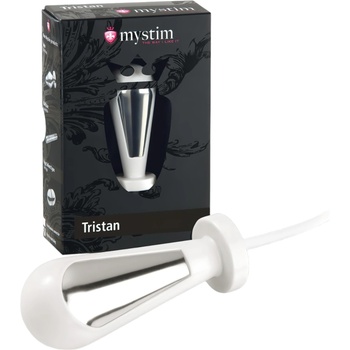 mystim Tristan - електро-анално дилдо (бяло)