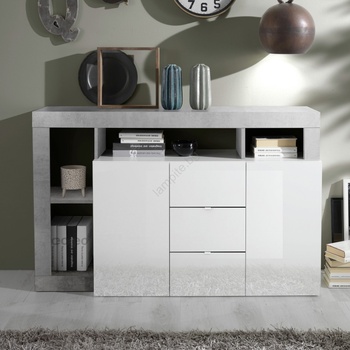 mc Akcent Комод lenor бял/сив бетон (mc0135)