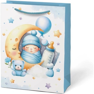 Taška dárková modrá baby 19 cm x 25 cm x 10 cm