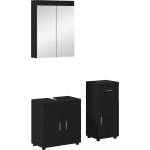 vidaXL Комплект мебели за баня TULUM 3 бр. Черно 60 x 34 x 63 см (3398025)
