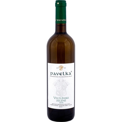 Pavelka a Syn Veltlínske Zelené Neskorý Zber 12,5% 0,75 l (čistá fľaša)