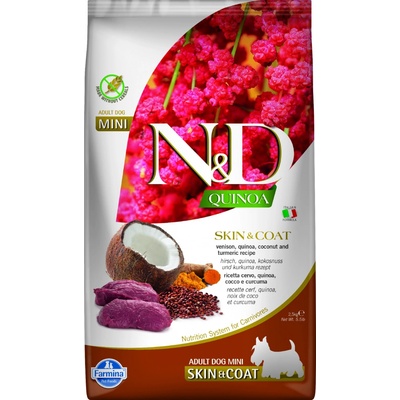 N&D Quinoa Dog Adult Mini Grain Free Skin & Coat Venison & Coconut 2,5 kg
