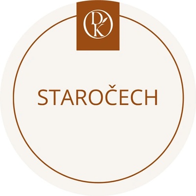 Davídkovo koření Etiketa Staročech béžová průměr 4,5 cm 1 ks