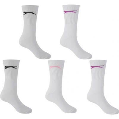 Slazenger Дамски чорапи Slazenger 5 Pack Crew Socks Ladies - White