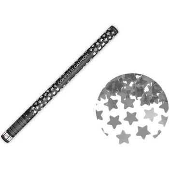 Konfety v tube hviezdy strieborné 80cm