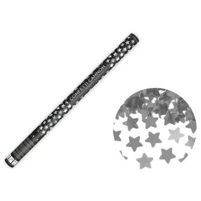 Konfety v tube hviezdy strieborné 80cm