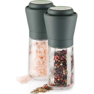 Комплект мелнички за черен пипер и сол 15 см, комплект от 2 бр. , сив, стъкло, Lékué (LKE887246)