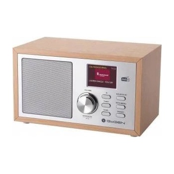 Hyundai Настолно радио GOGEN DAB 620BTCS, с DAB + / FM тунер, Bluetooth, цветен LCD дисплей, дървен декор, сребрист цвят