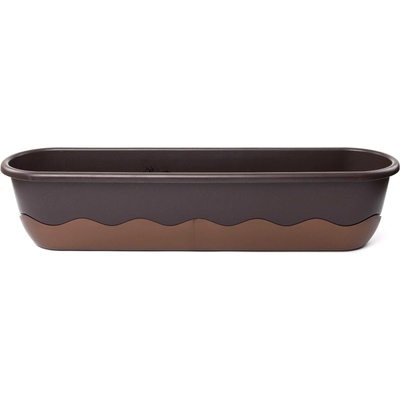 Plastia Samozavlažovací truhlík Mareta 80x20x18 cm čokoládová + bronzový