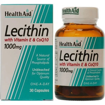 HEALTHAID Хранителна добавка Лецитин 600 mg с витамин Е плюс CoQ, Health Aid LECITHIN 1000mg & Co-Q-10 & Vitamin E, 30caps10,