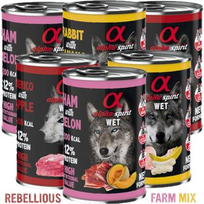 Alpha Spirit Dog Rebellious Farm Mix 6 x 400 g