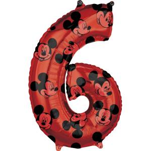 Amscan Балон от фолио - число 6 - Mickey Mouse 66 см