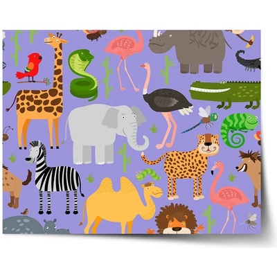 Sablio Plagát Animované safari - 90x60 cm