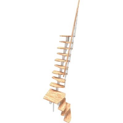 Minka STAIRS Lomené modulové schodiště Quatro Turn buk/bílá, 298 cm