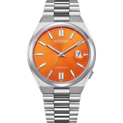 Citizen Мъжки часовник CITIZEN Tsuyosa Automatic NJ0151-88Z, Сребрист / Оранжев (CITNJ0151-88Z)