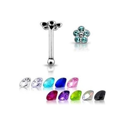 Šperky4U stříbrný piercing do nosu kytička N01007-C