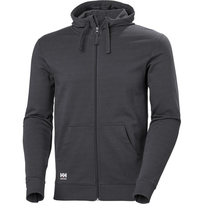 Helly Hansen mikina Classic 79328 s kapucí na zip šedá tmavá