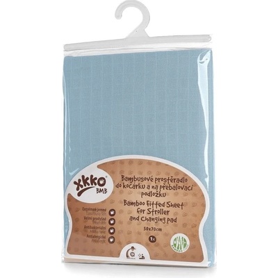 Kikko Bambusové prostěradlo s gumou XKKO BMB Baby Blue 50x70